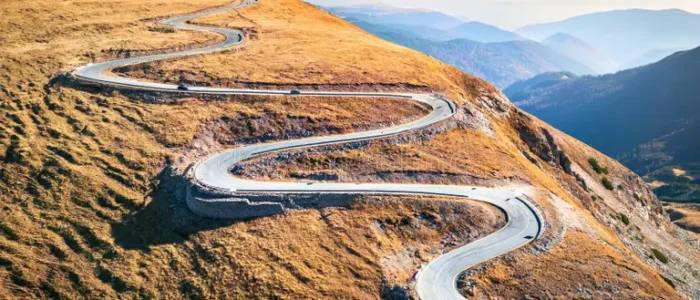 ranca carpathian mountains transalpina aerial view famous winding road romania transalpina romania highest altitude winding road 423294202